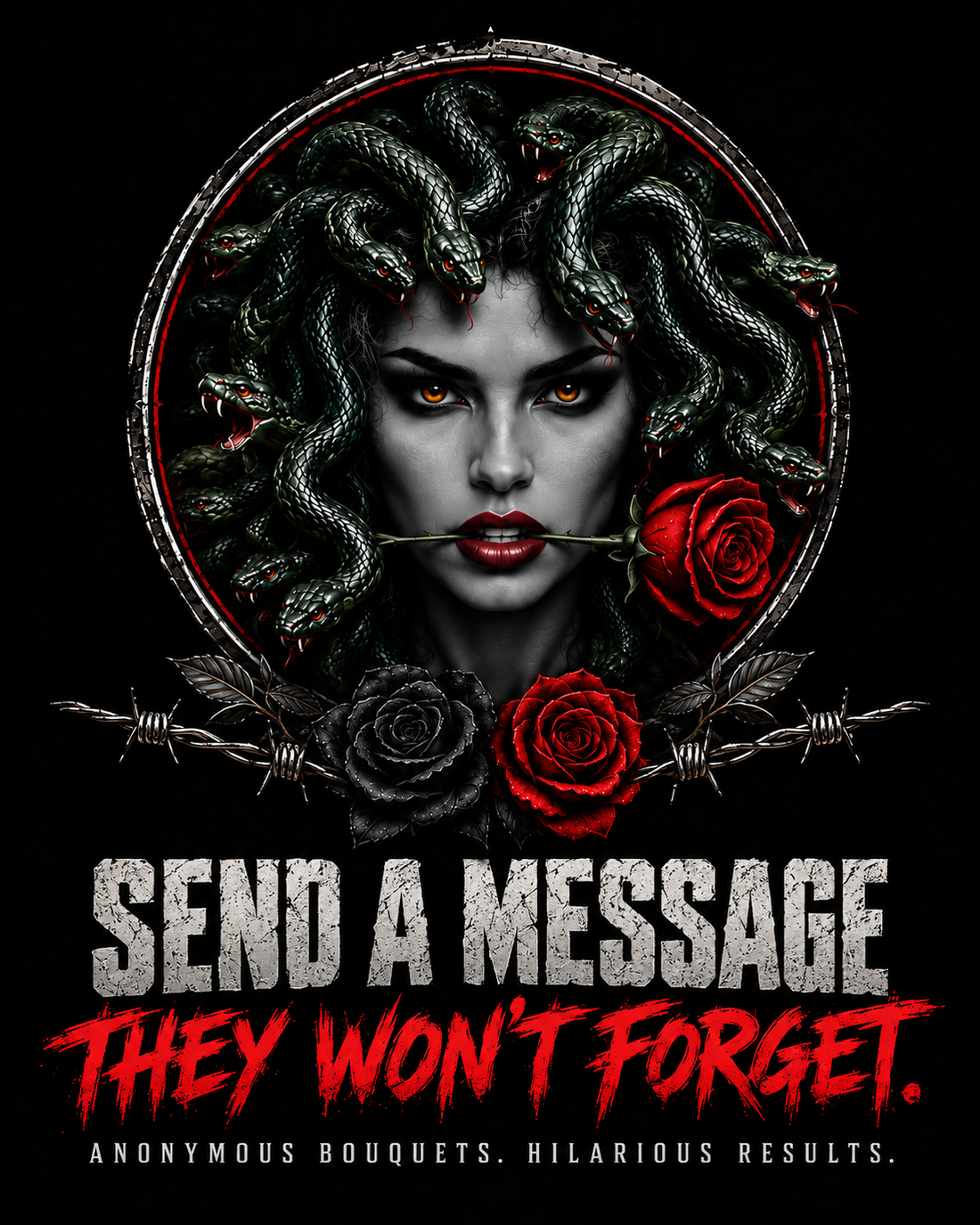 Send a message they won't forget. Anonymous bouquets. Hilarious results.