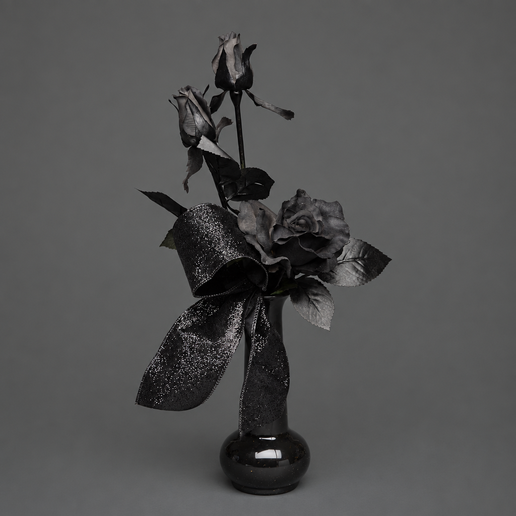 Black Rose Bud Vase